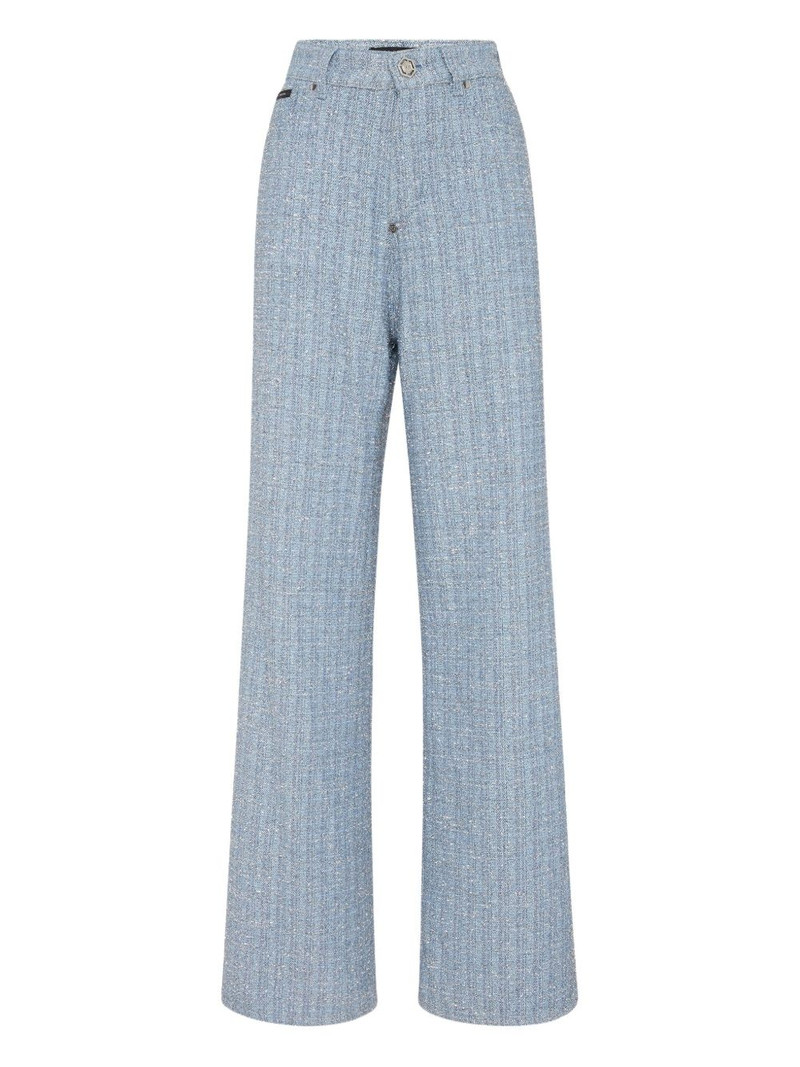 tweed wide-leg jeans 1