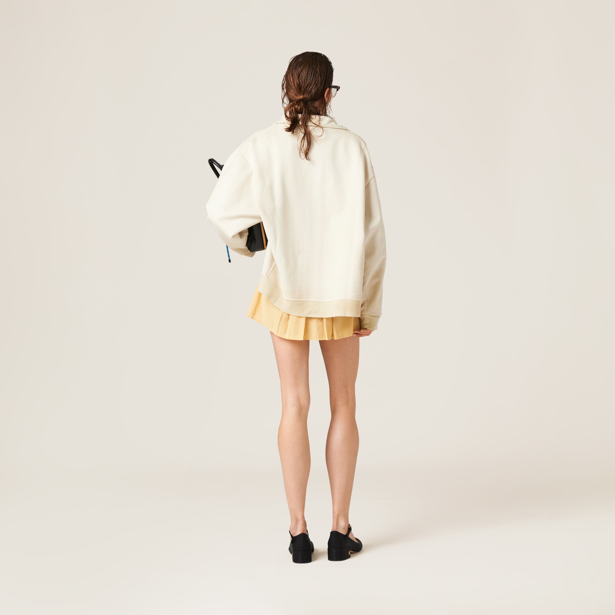 Miu Miu Garment-dyed cotton fleece blouson jacket | REVERSIBLE