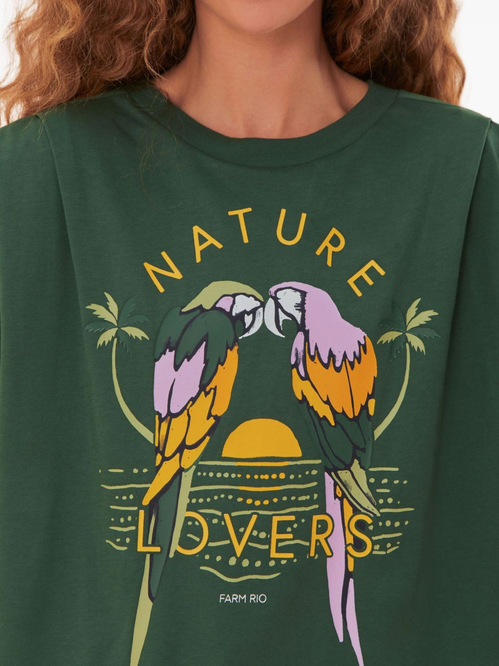 Nature Lovers parrot-print shoulder-padded top - 4