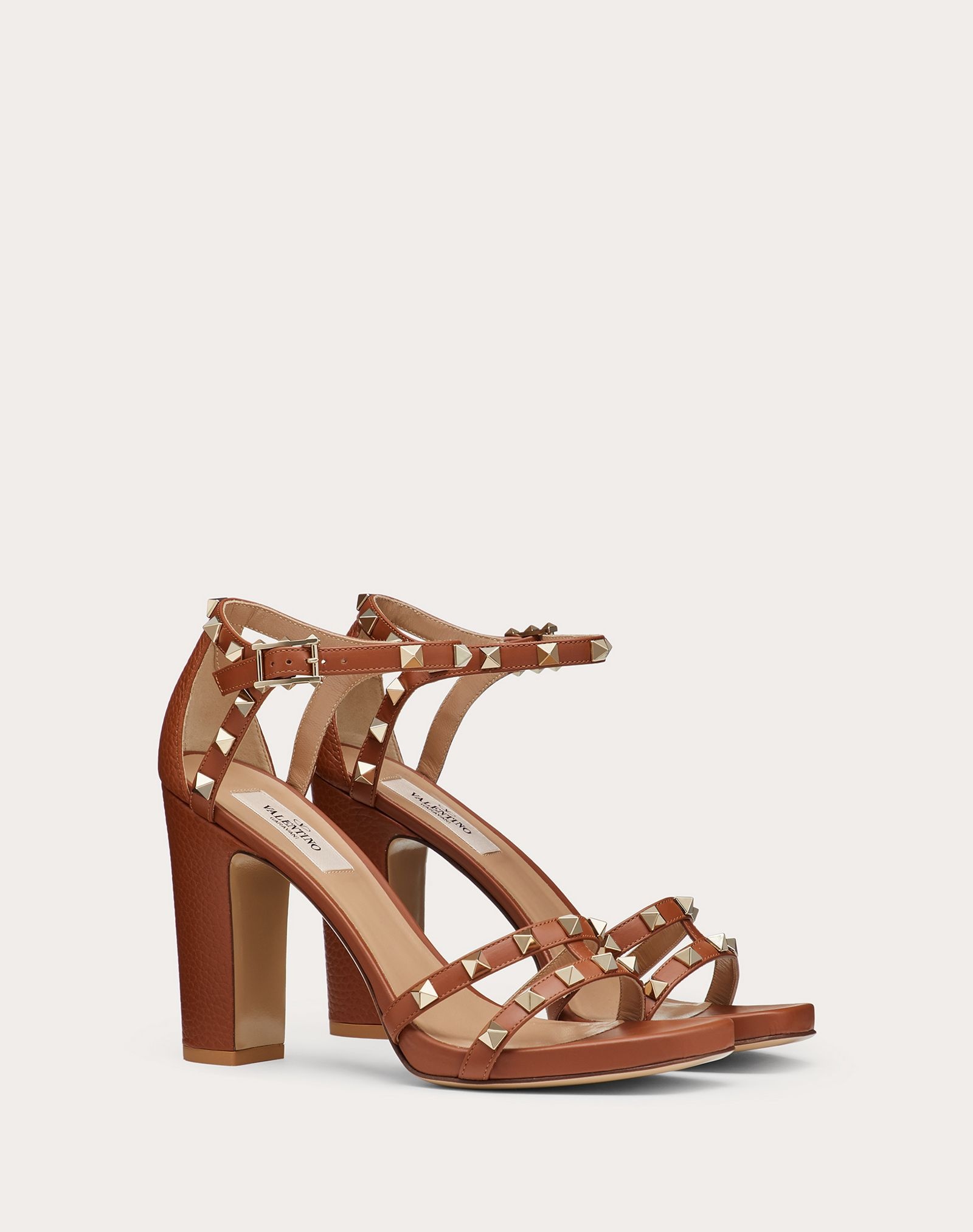 Rockstud elk-print calfskin sandal 100 mm - 2