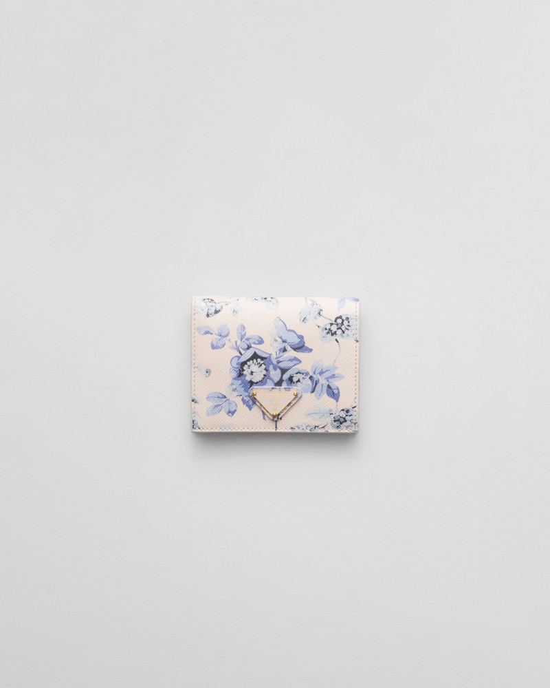 Small printed Saffiano leather wallet 1