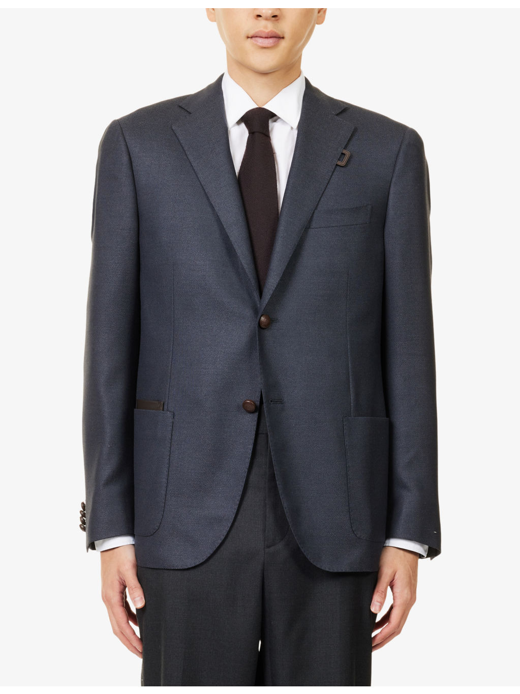 Single-Breasted Notched-Collar Silk-Wool Blend Jacket - 3