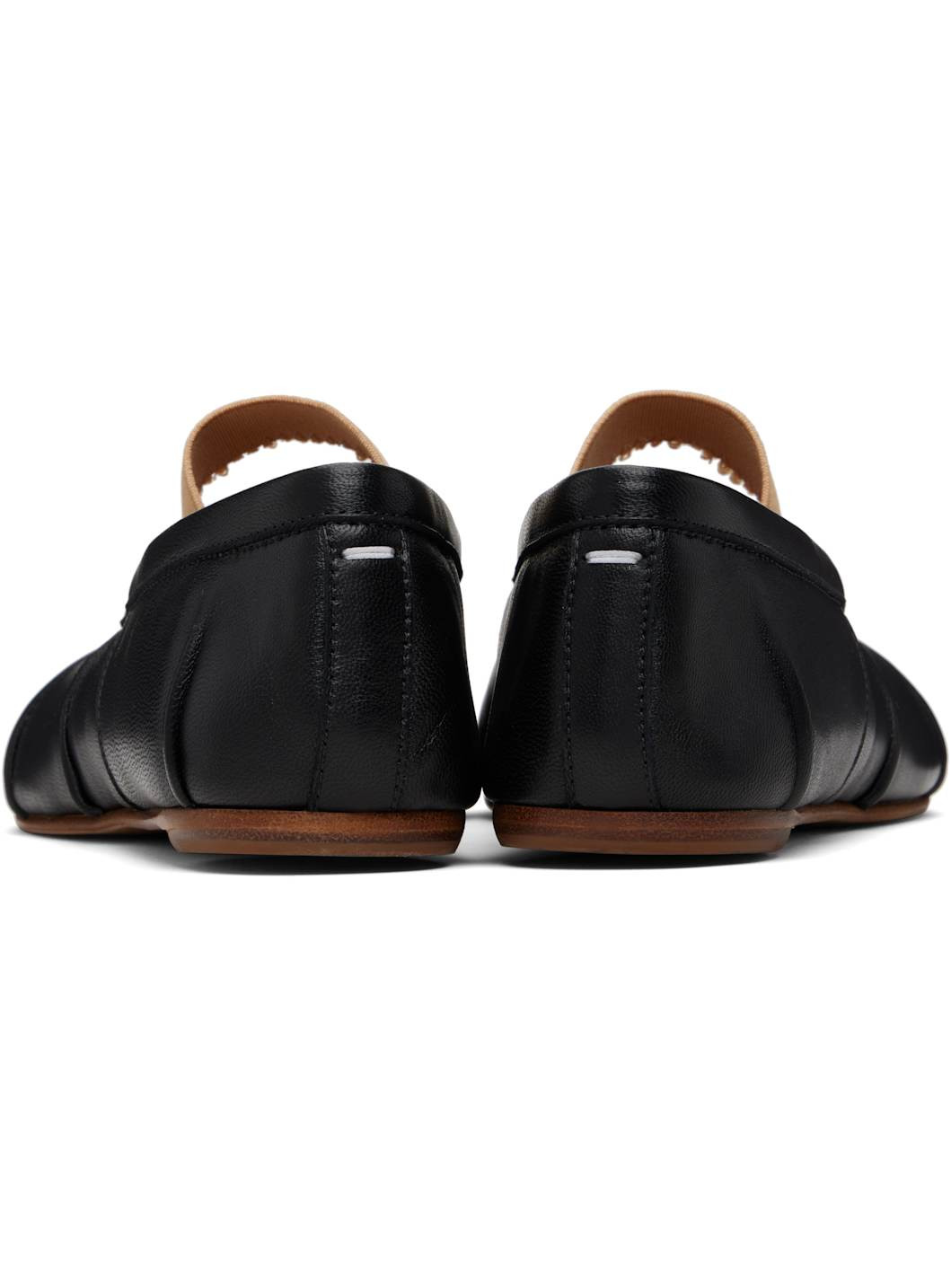 Black Tabi Elastic Band Ballerina Flats - 2