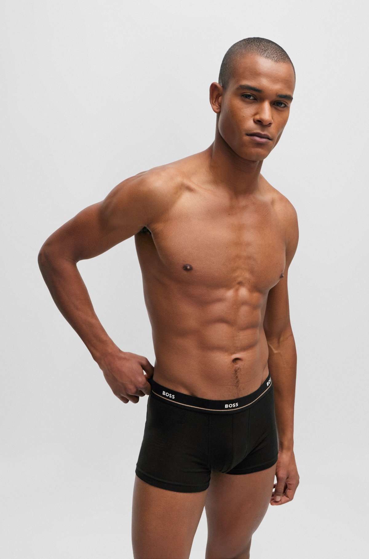 FIVE-PACK OF STRETCH-COTTON TRUNKS WITH LOGO WAISTBANDS - 6