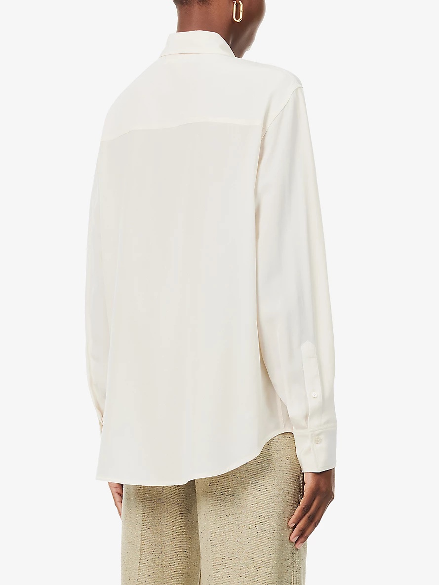 Ruffle-trim silk blouse - 4