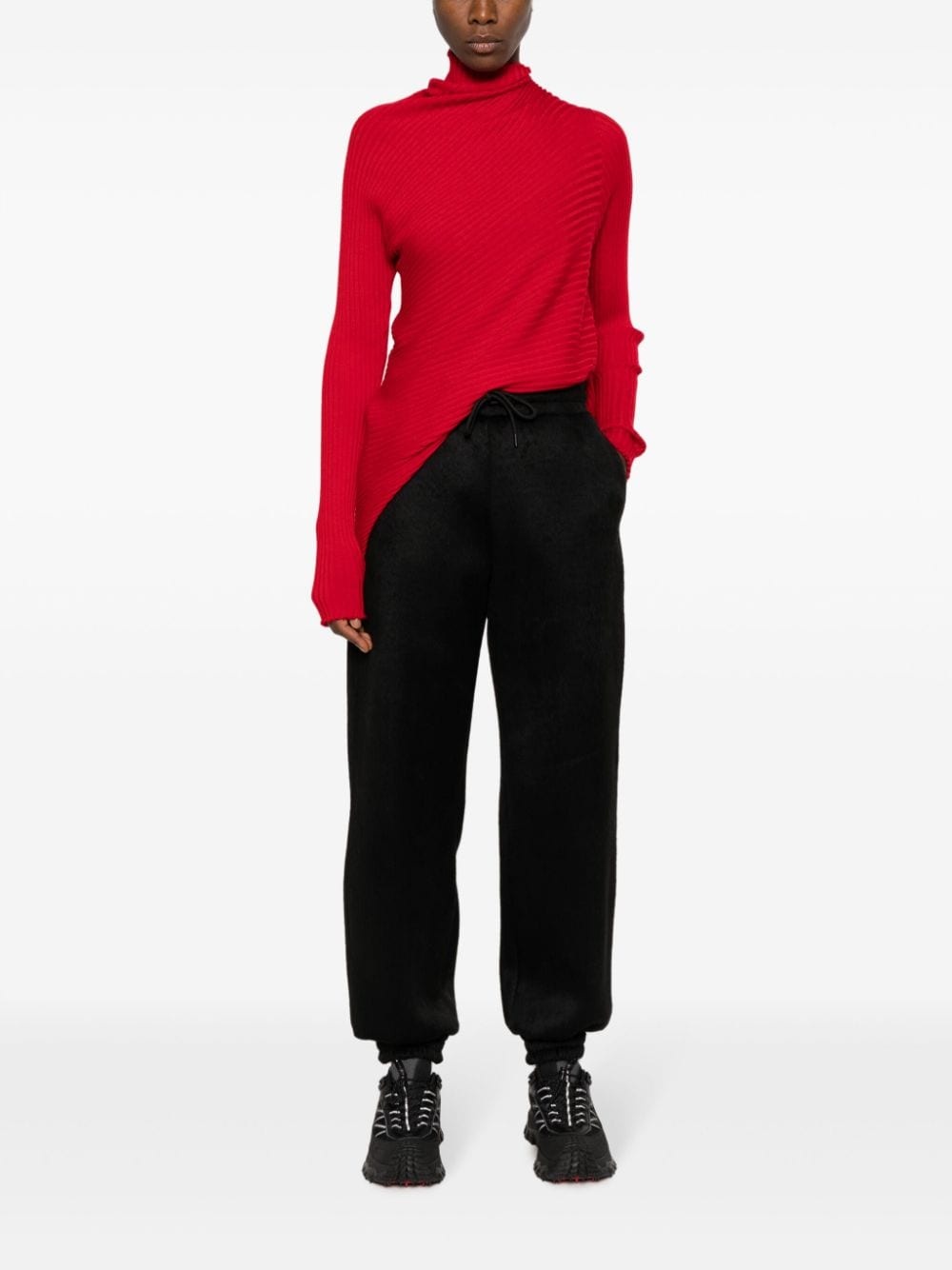logo-embroidered tapered-leg trousers - 2