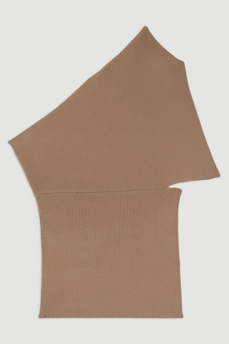 Compact Rib Stitch Knitted One Shoulder Top 4