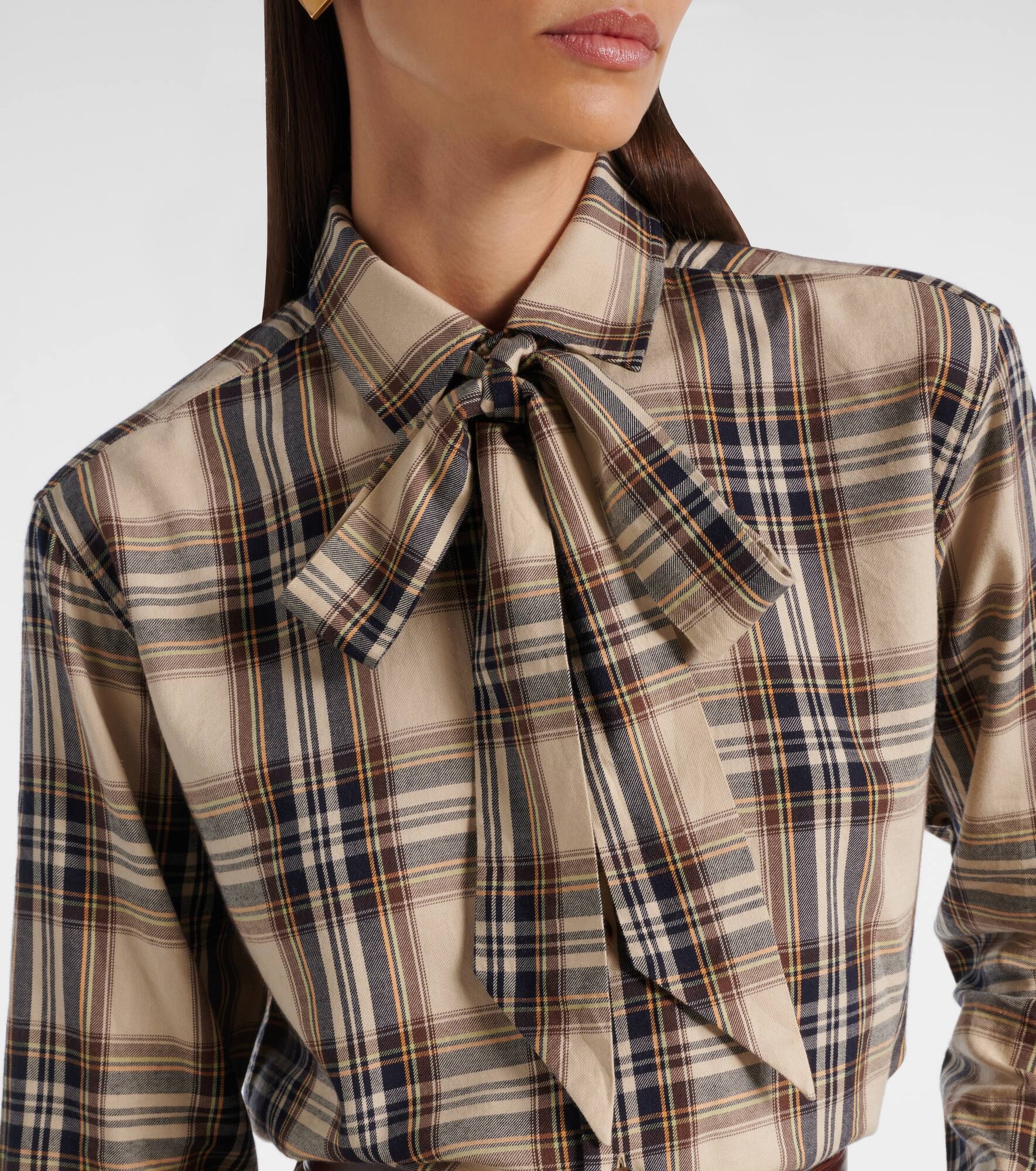 Cassandre plaid cotton-blend shirt - 4