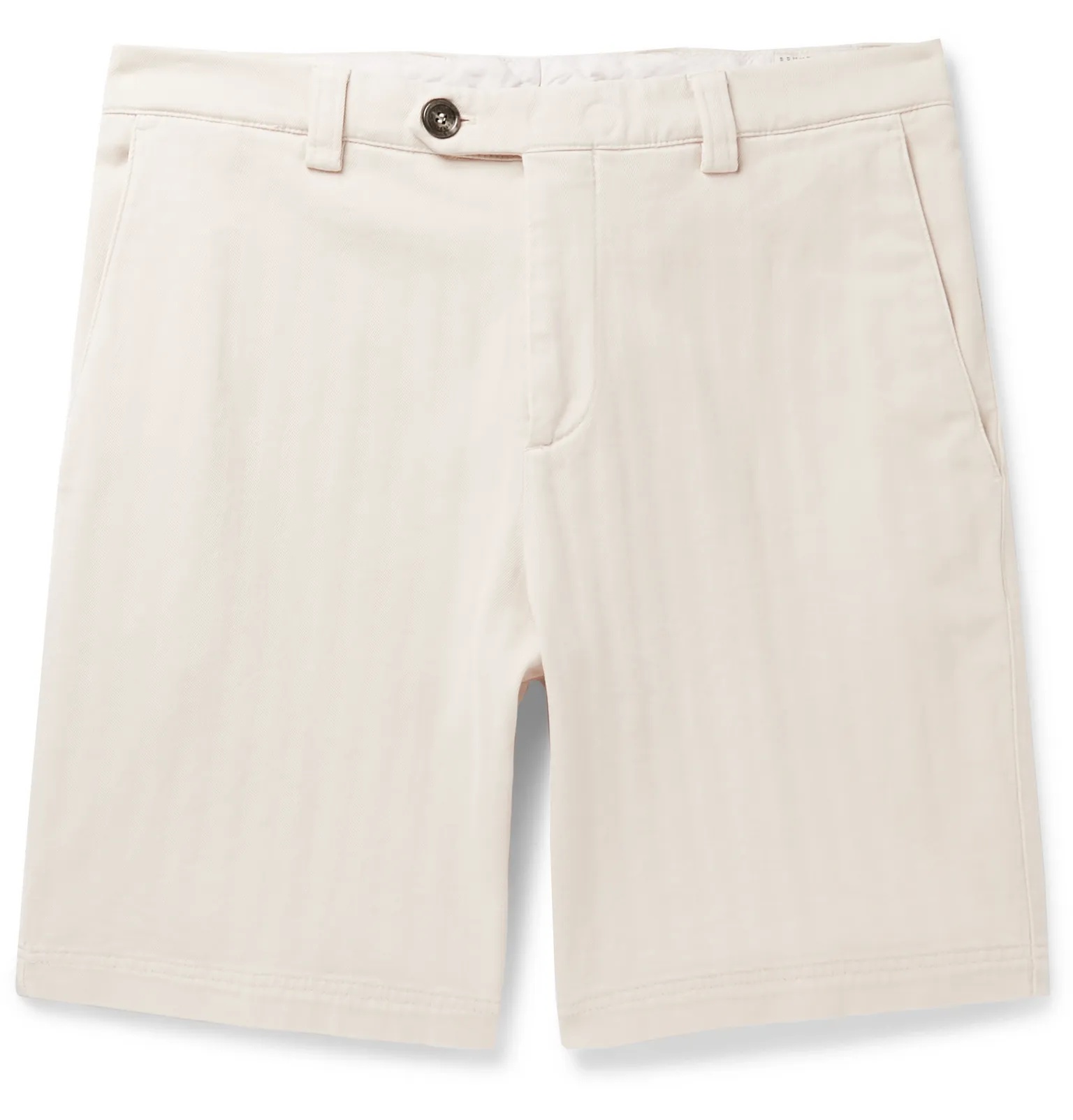 Herringbone Stretch-Cotton Shorts - 1