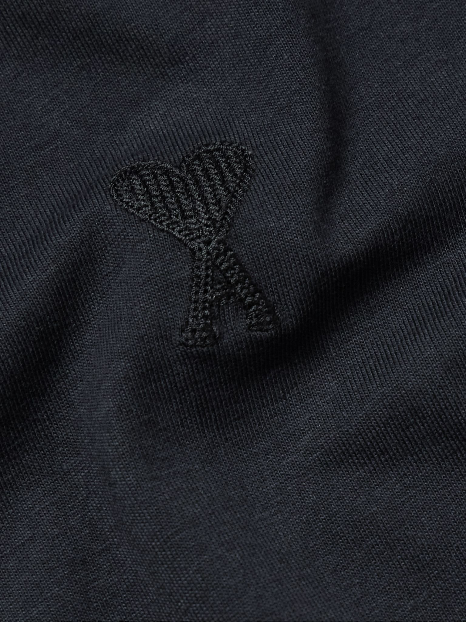 Logo-Embroidered Organic Cotton-Jersey T-Shirt Black - 5