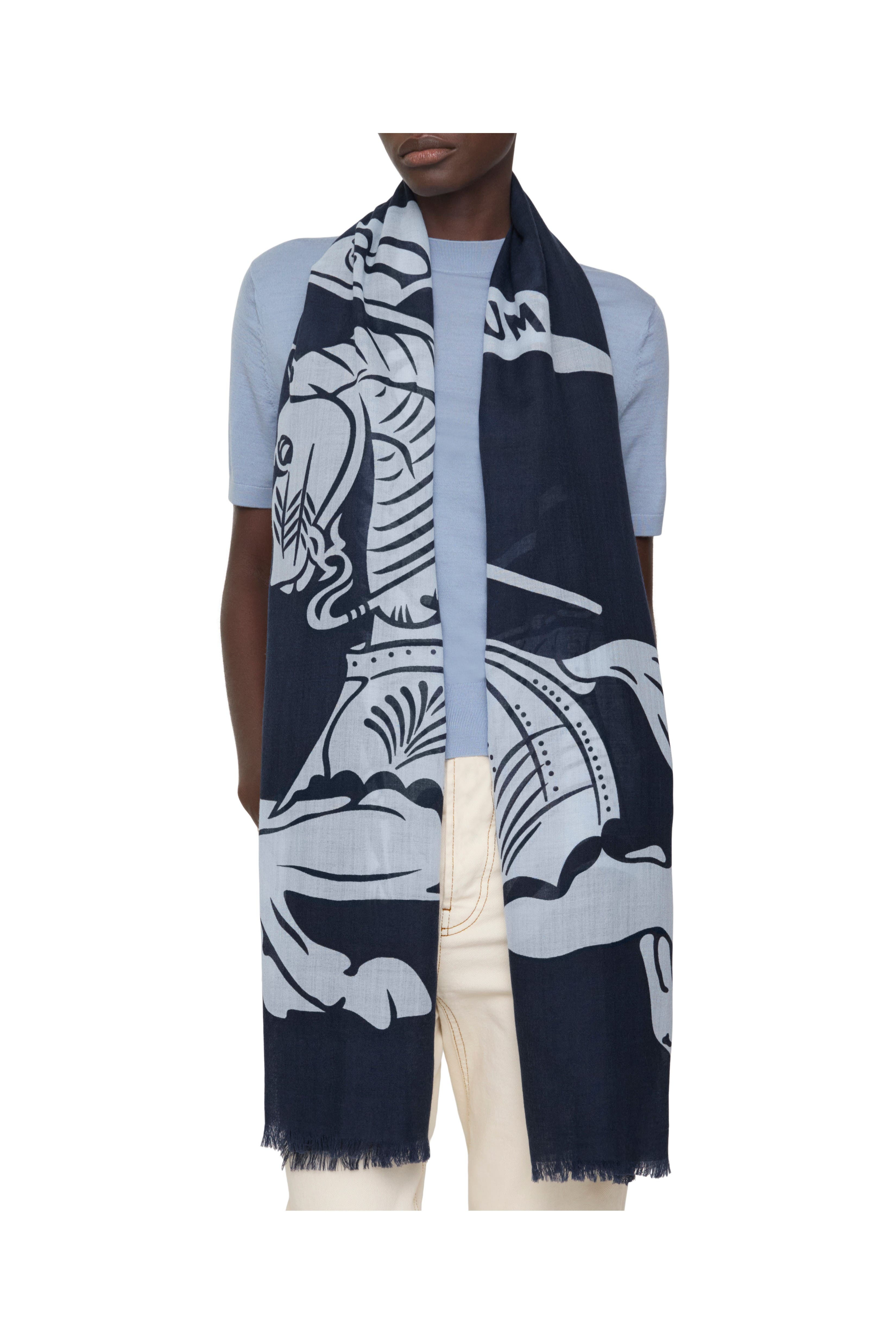 burberry Wide EKD Wool Scarf in Bank at Nordstrom - 2