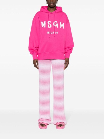MSGM gradient-effect knitted flared trousers outlook