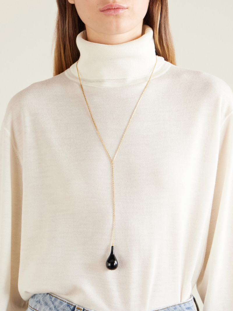 TOTEME Gold-plated, Onyx And Swarovski Crystal Necklace outlook