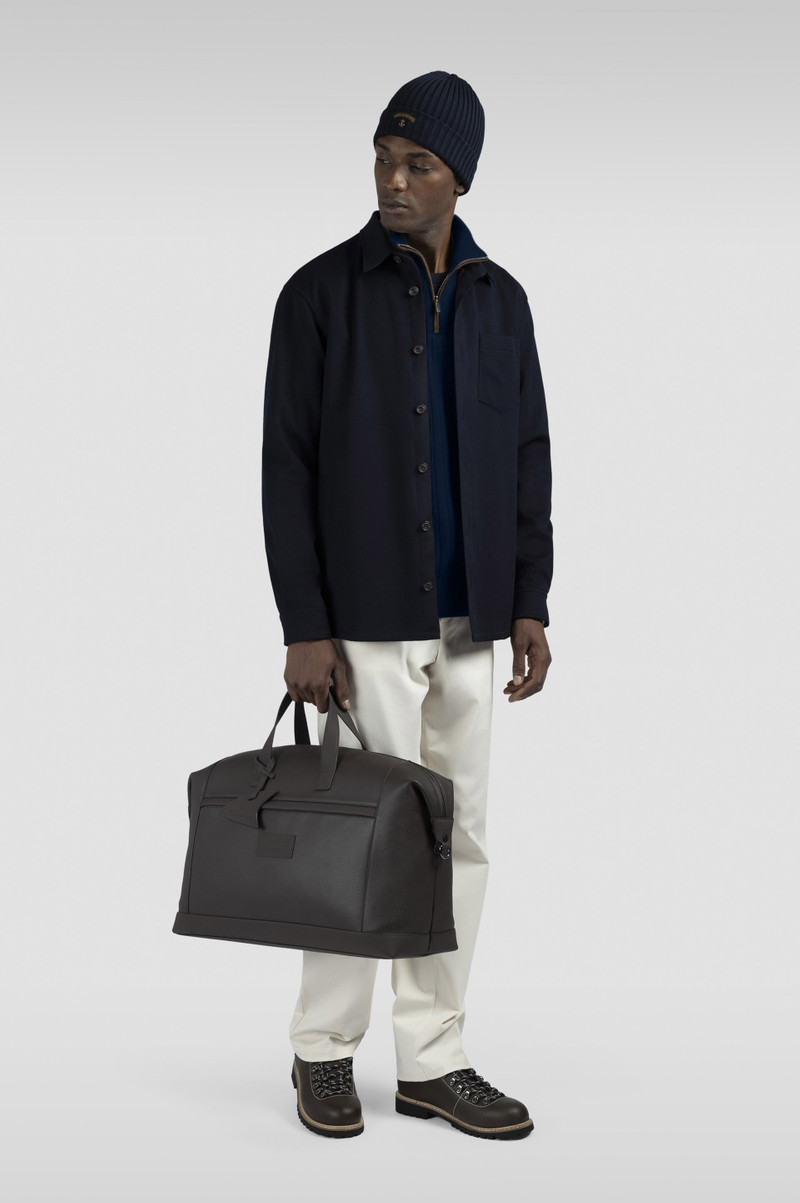 Paul & Shark WOOL CASHMERE HALF ZIP SWEATER WITH SUEDE DETAILS outlook