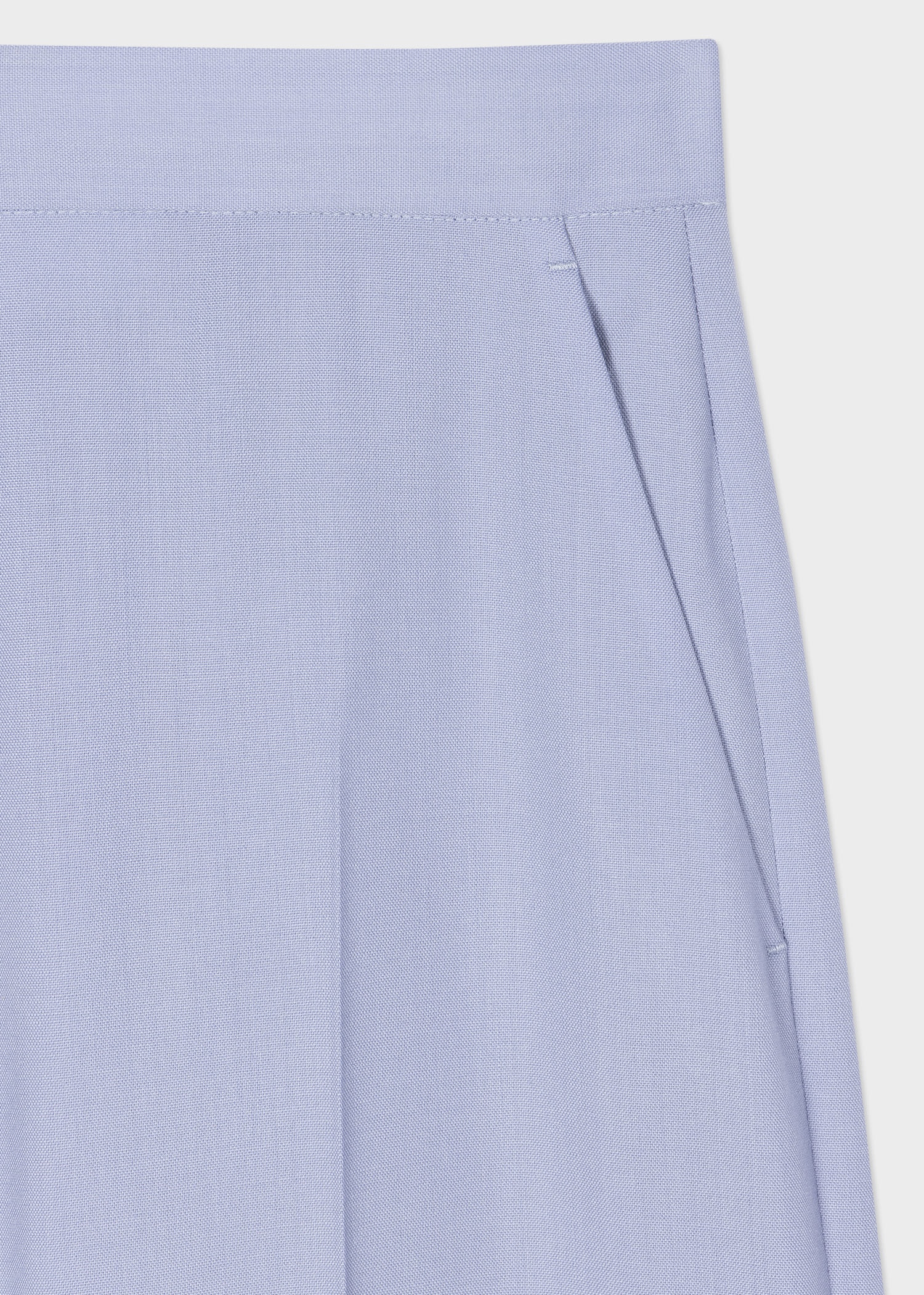 Pale Blue Wool Wide-Leg Trousers - 2