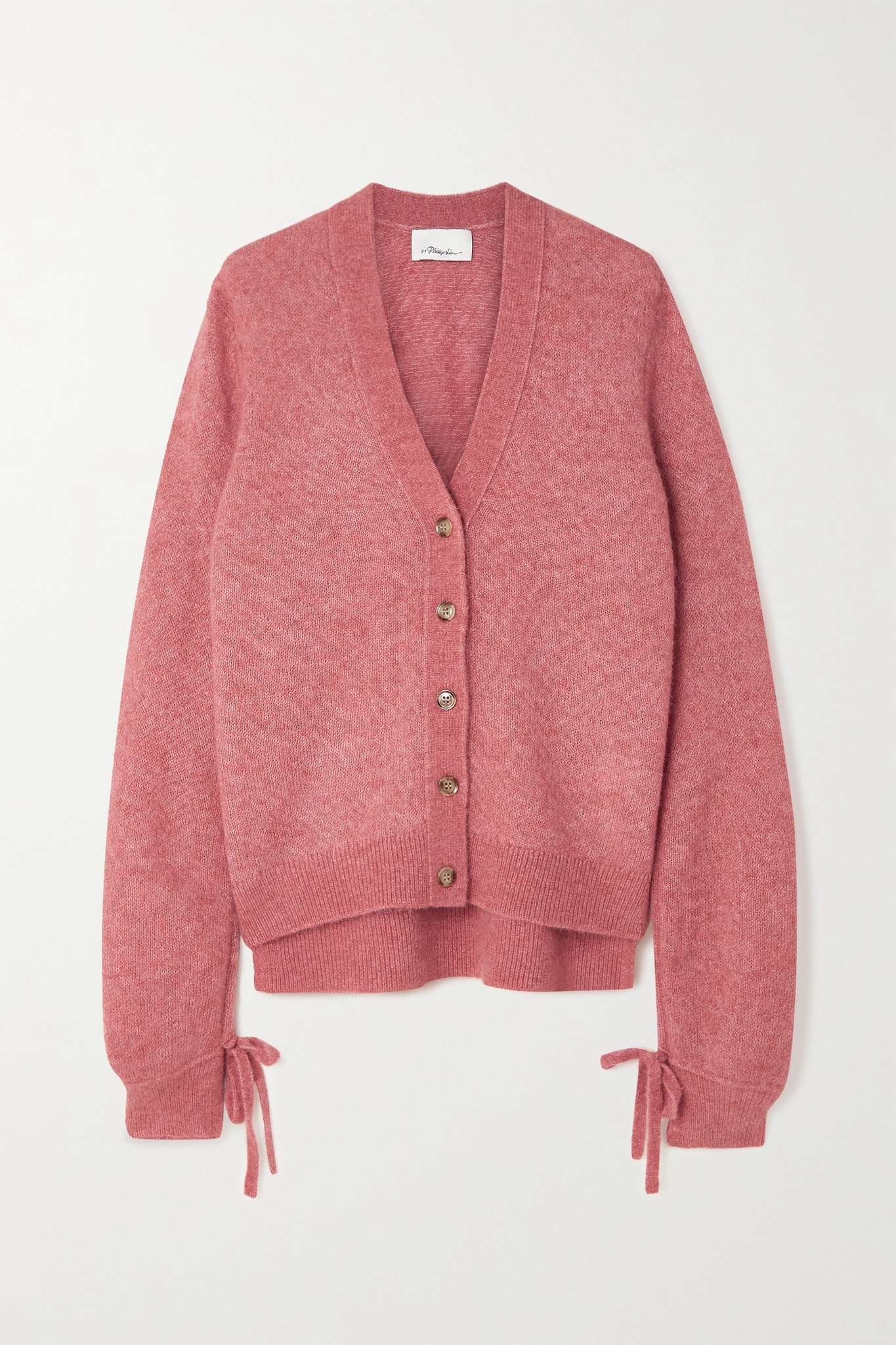 Lofty pointelle-knit alpaca-blend cardigan - 1