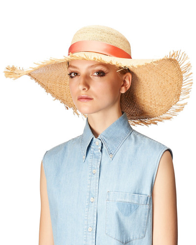 Prada Crocheted raffia hat outlook