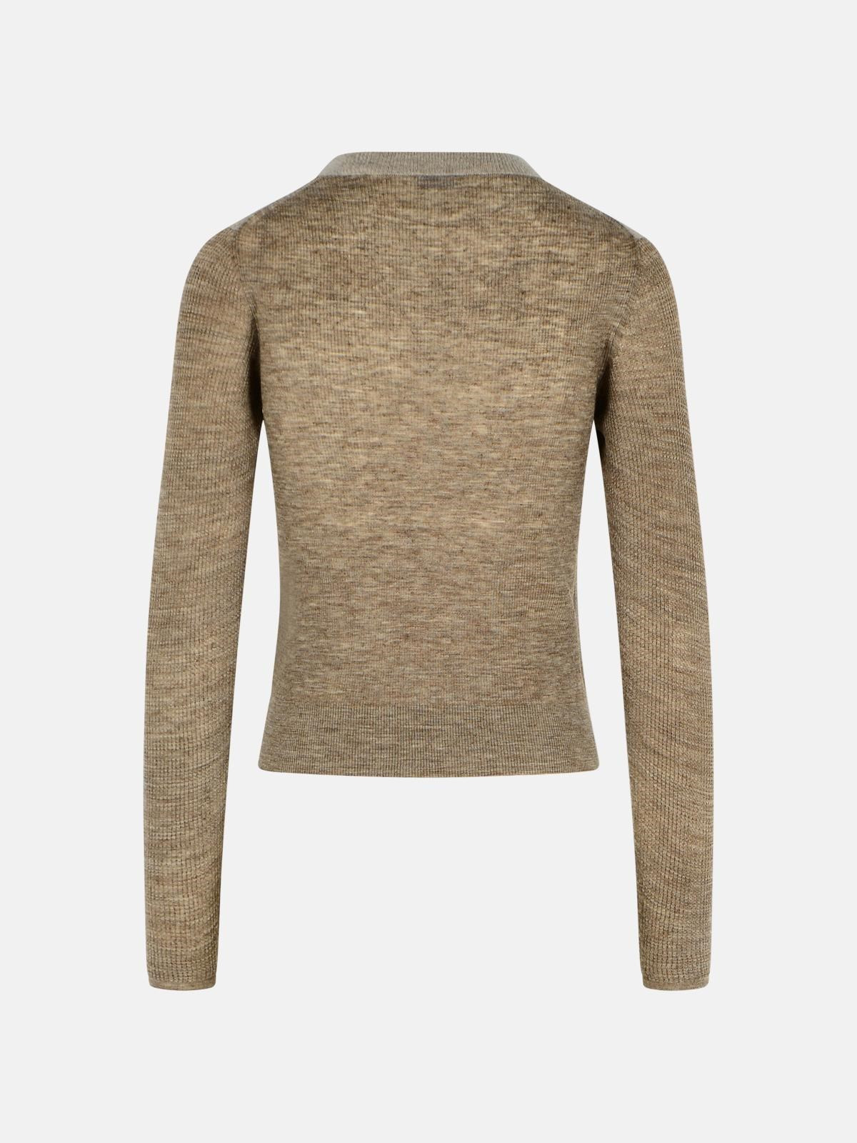 'COSTANCE' TURTLENECK SWEATER IN BEIGE ALPACA BLEND - 3