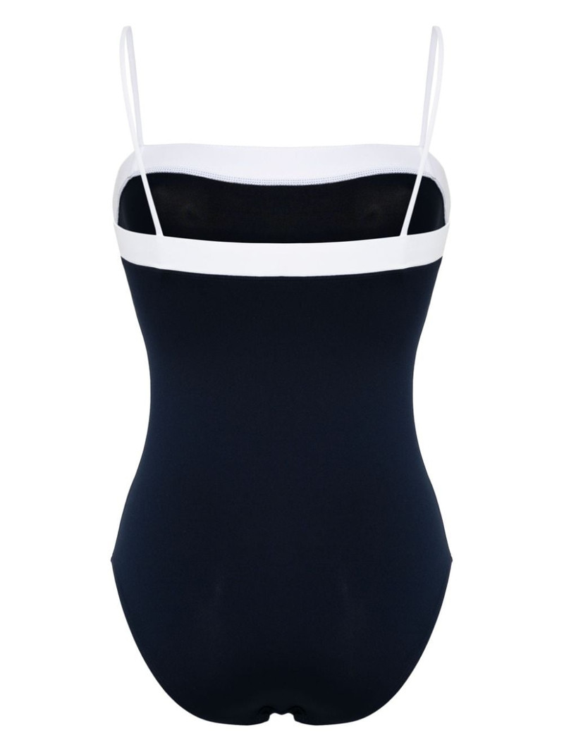 GUCCI logo-lettering colourblock swimsuit outlook