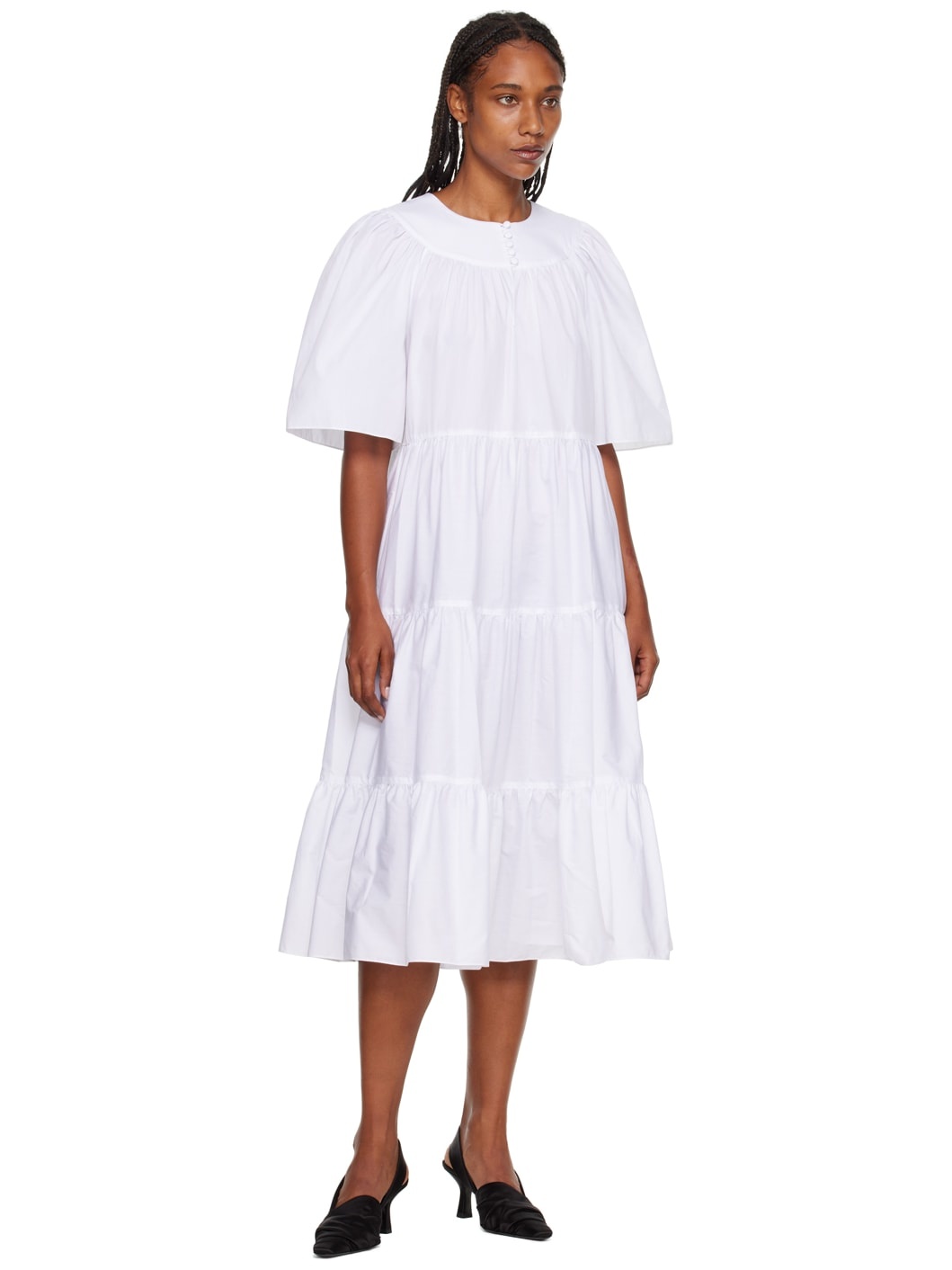 White Ruffle Maxi Dress - 4