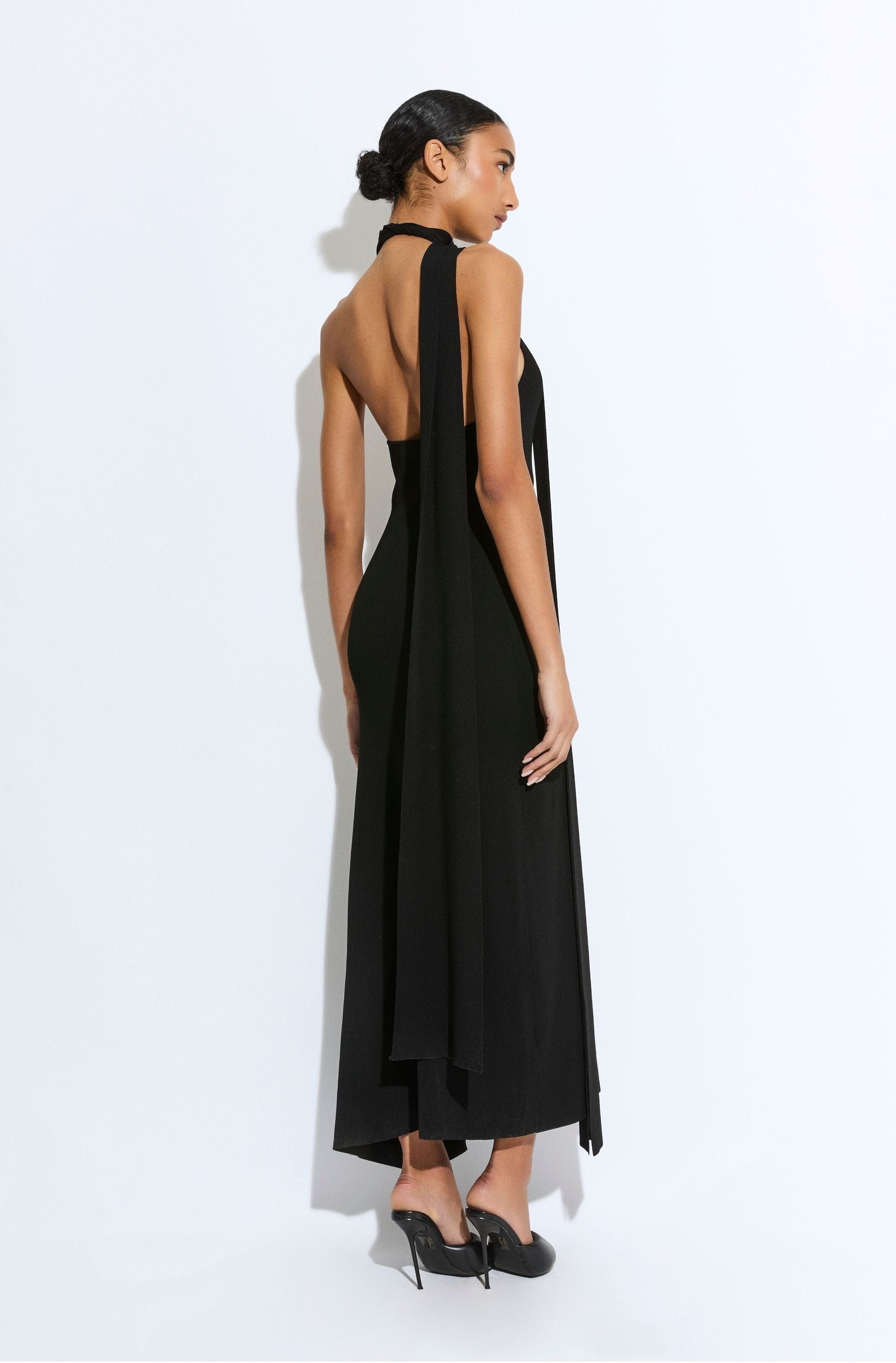 Matte Viscose Halterneck Dress - 3