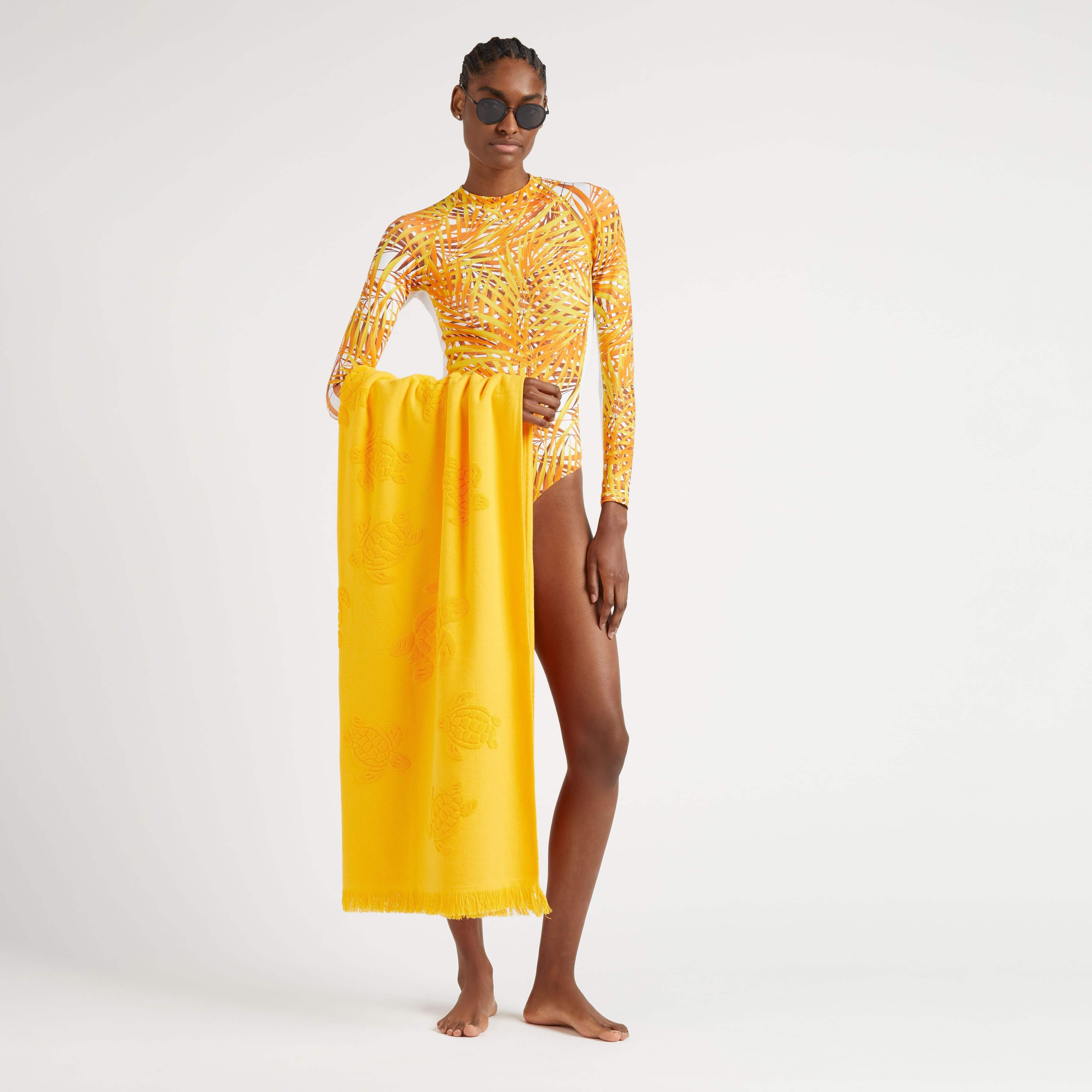 Women UV Protection One-piece Rashguard Palm Leaves - 5