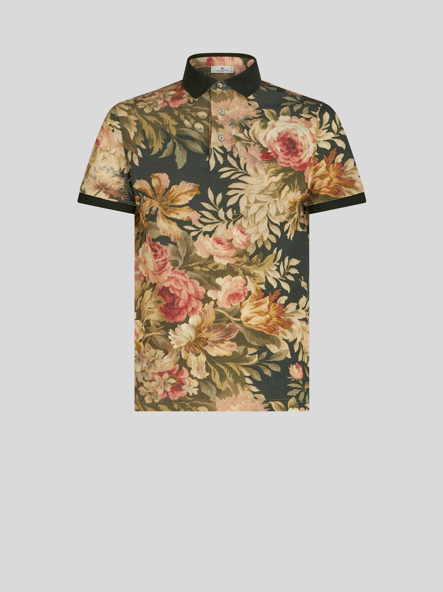 POLO SHIRT WITH FLORAL PRINT - 1