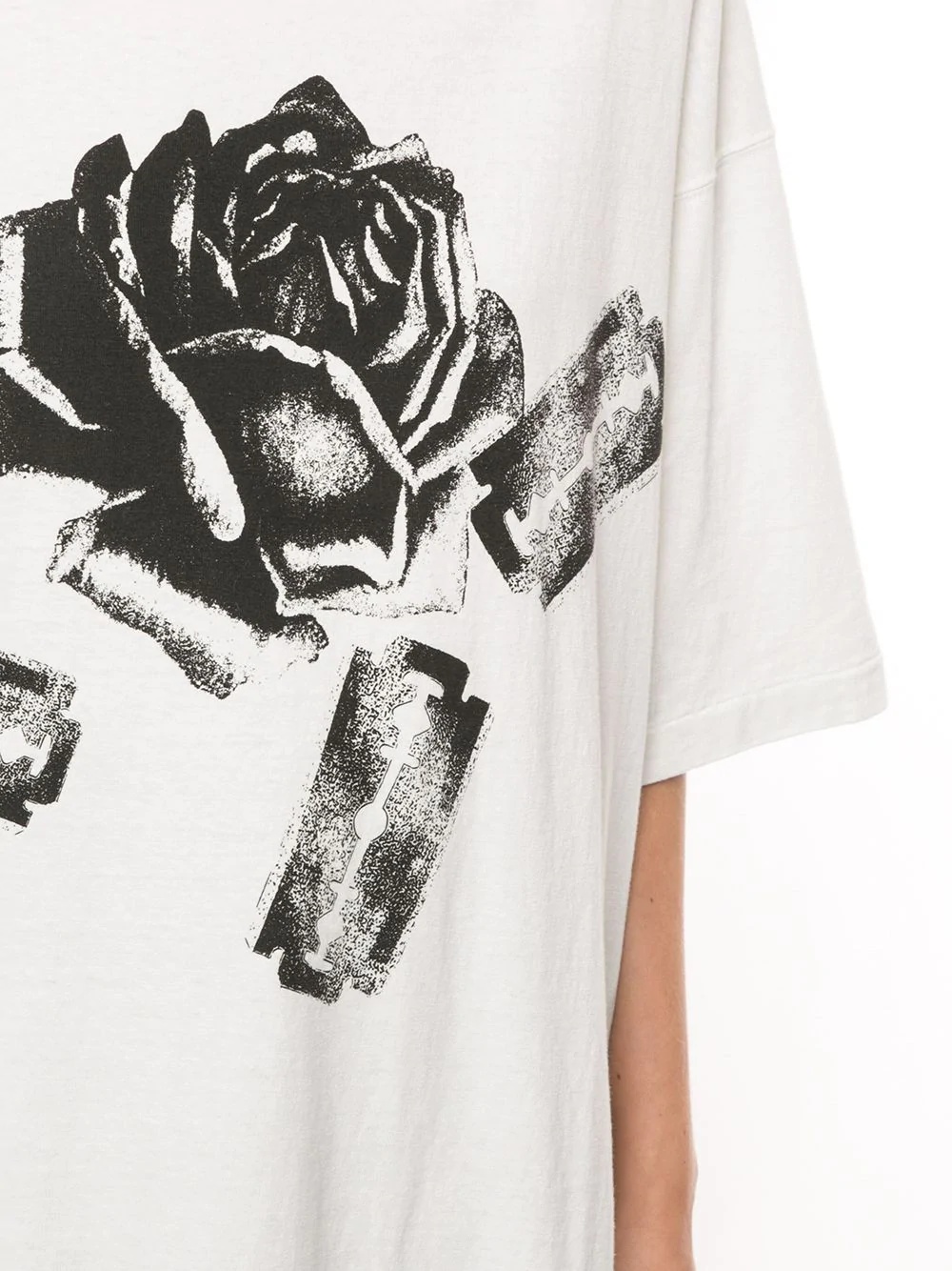 oversized rose and razor-print T-shirt - 5