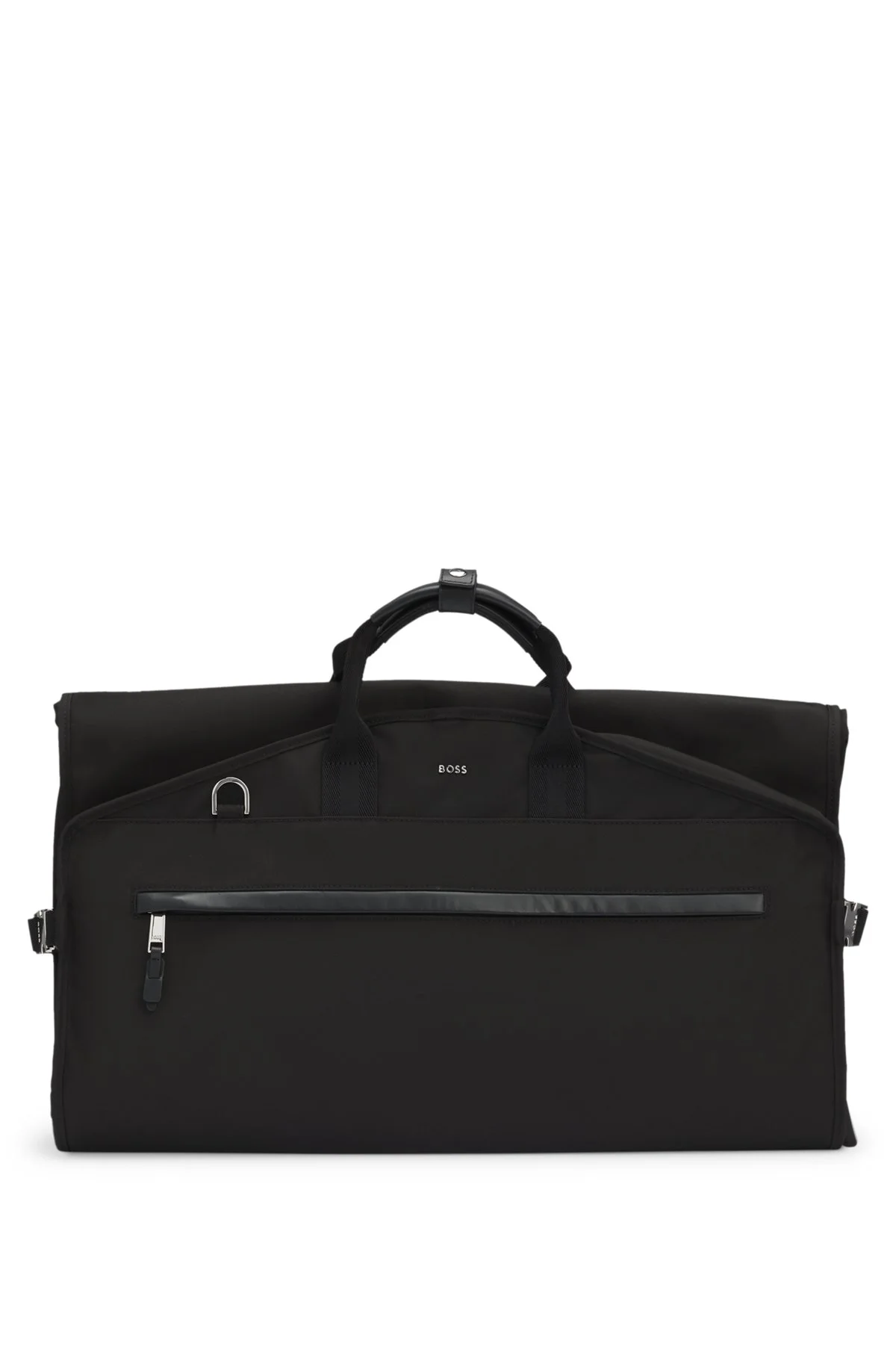 GARMENT BAG WITH LEATHER TRIMS - 1
