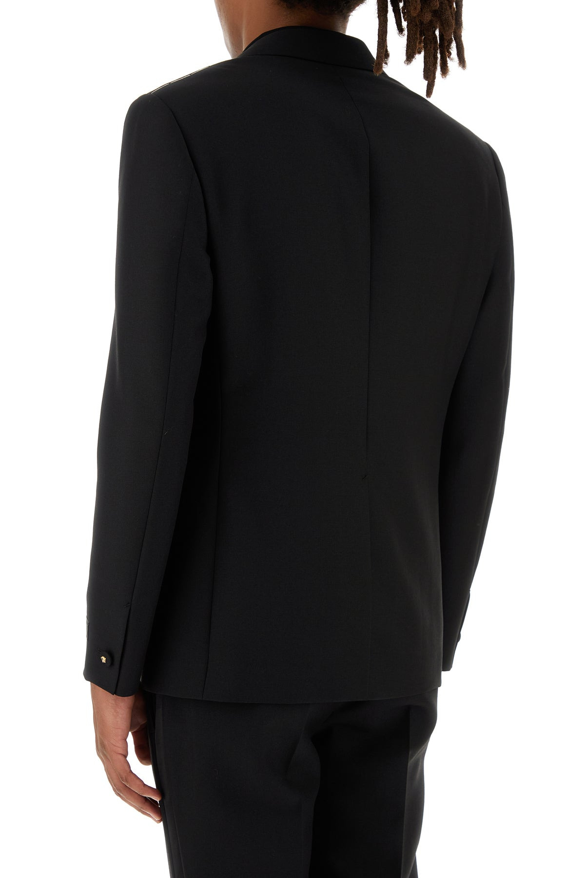 Black wool blend blazer - 4