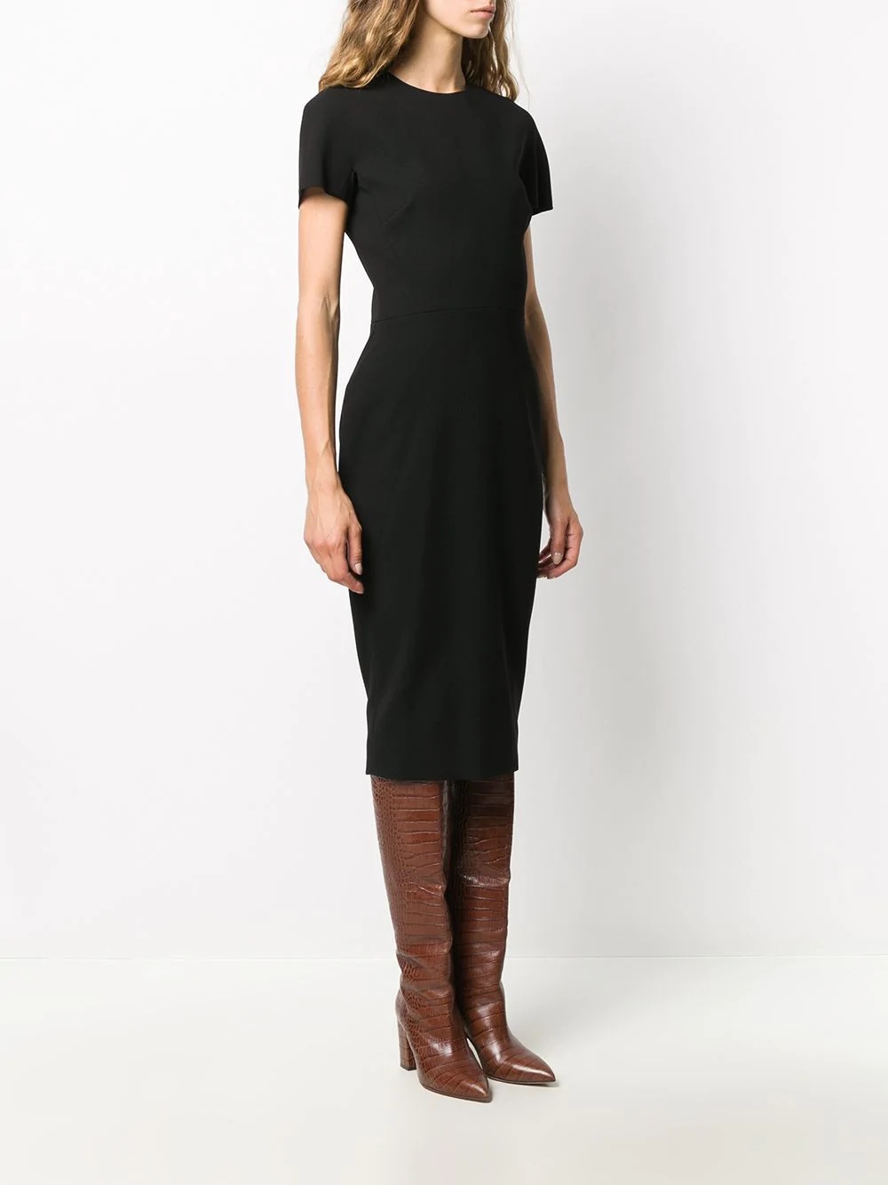 short-sleeve midi dress - 3