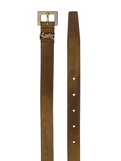 SAINT LAURENT monogram plaque belt outlook