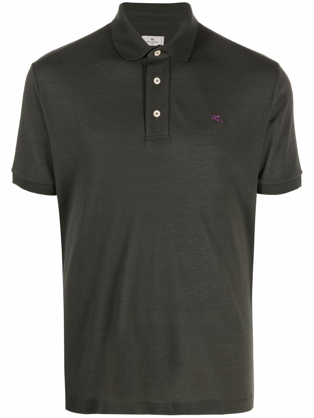 embroidered-logo polo shirt - 1