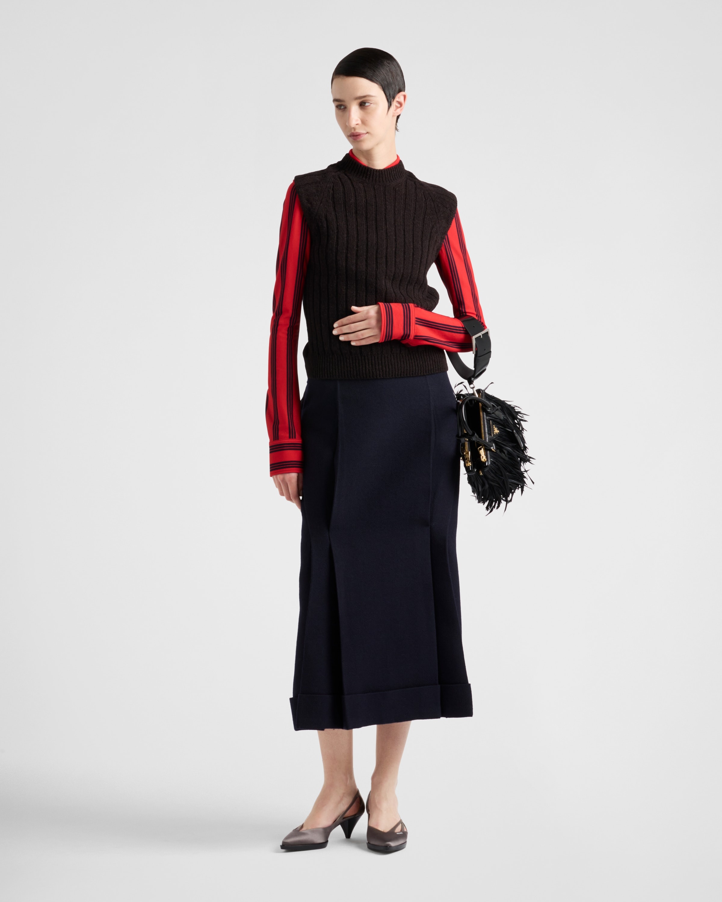 Wool and jacquard skirt - 2