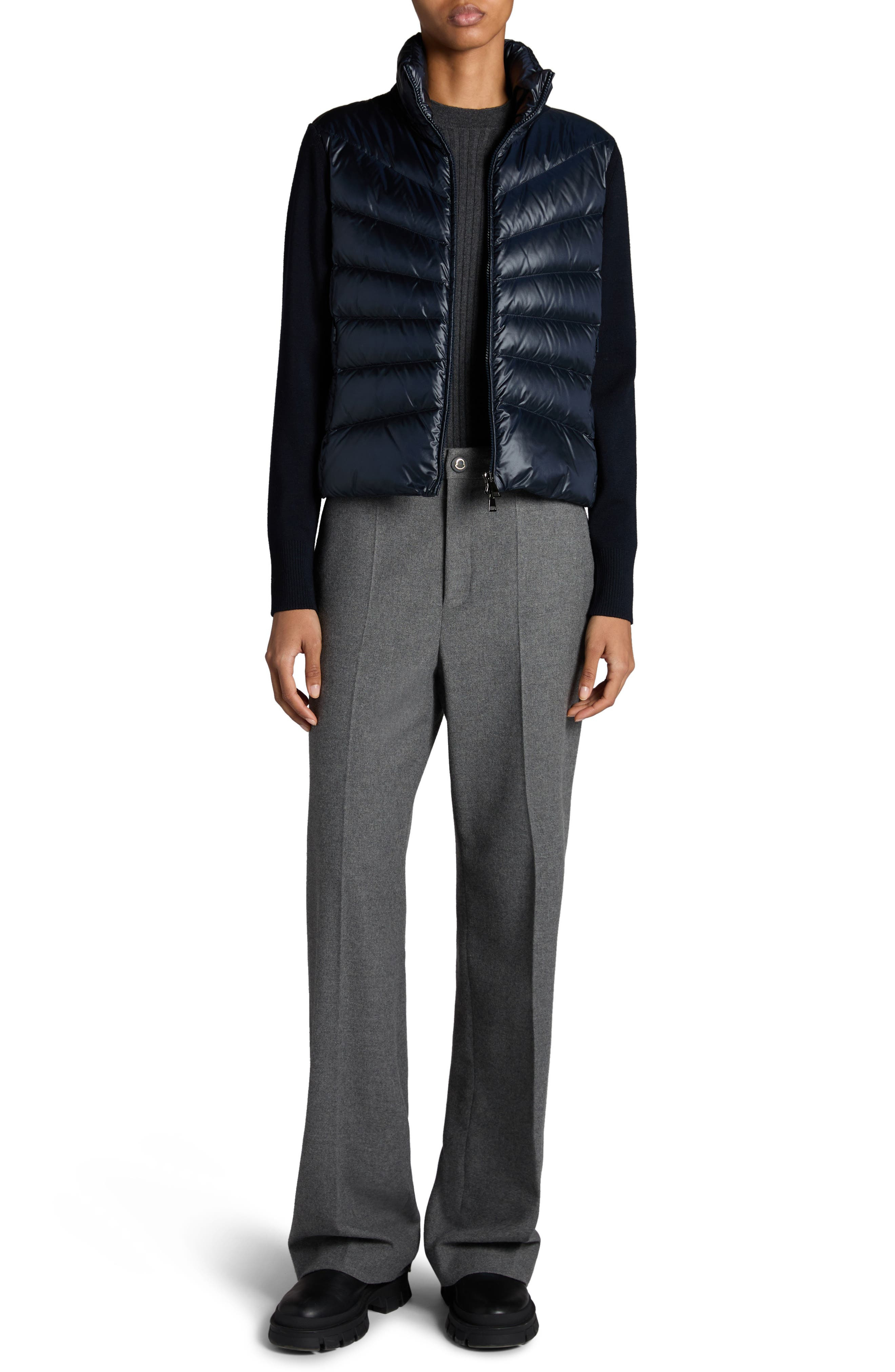 Quilted Down & Wool Knit Cardigan - 2