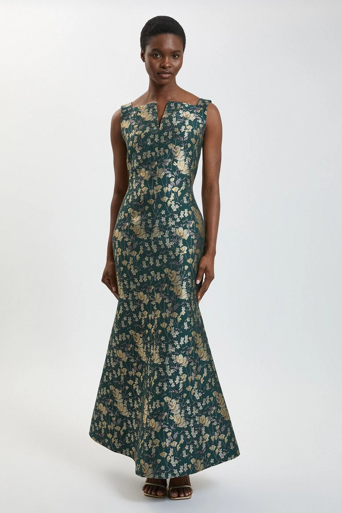 Jacquard Maxi Tailored Dress - 1