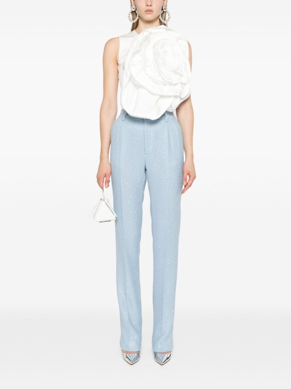 sequin-embellished tweed trousers - 2