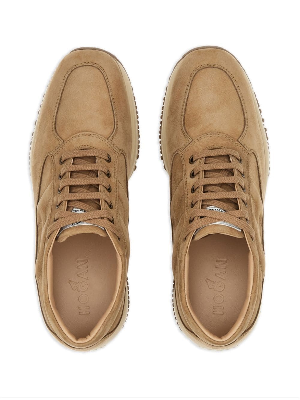 Interactive lace-up leather sneakers - 5