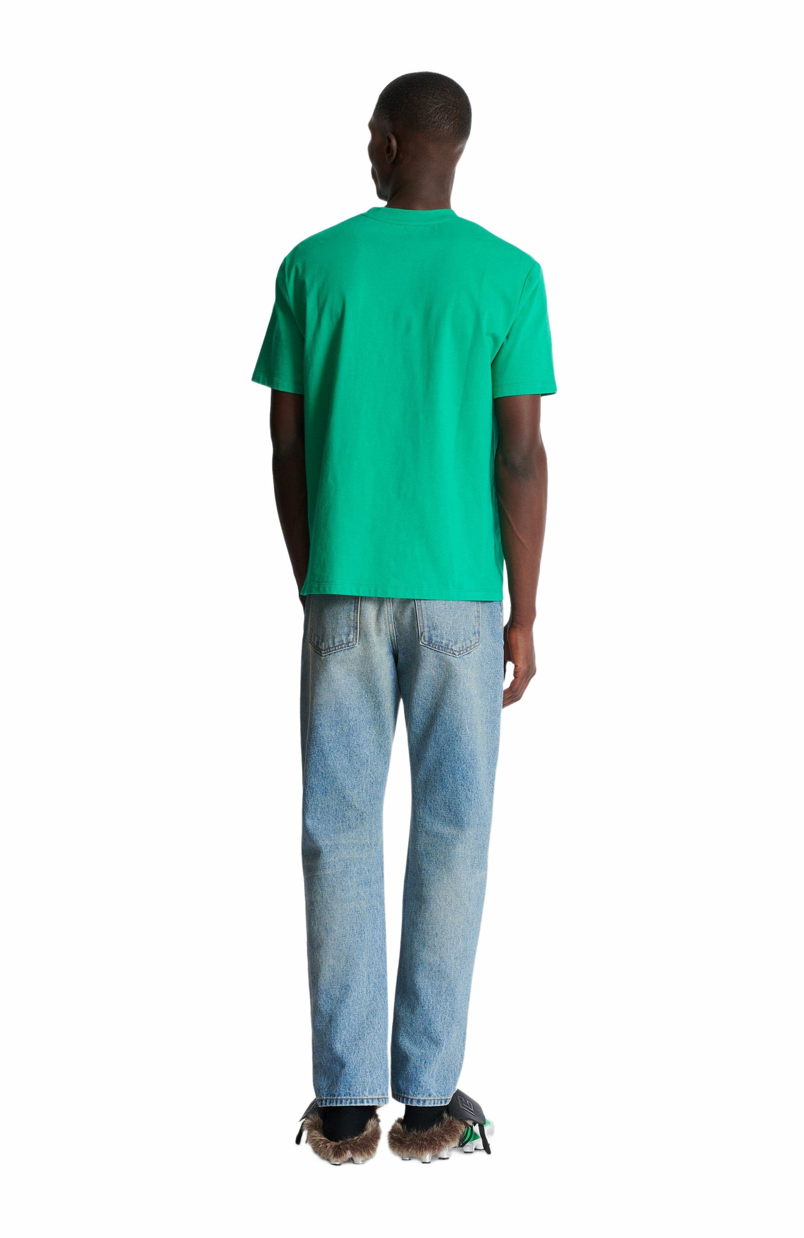 T-shirt with Balmain Paris print in Green at Nordstrom - 4