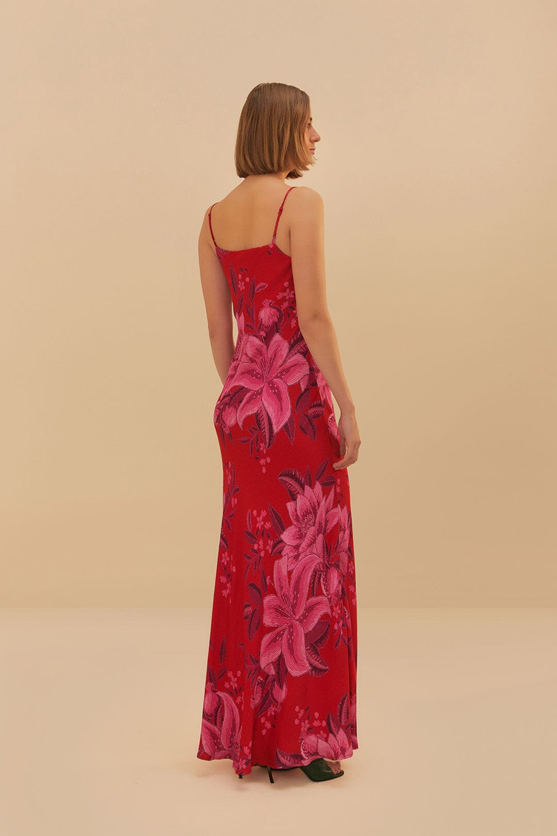 Red Summer Fruit Lenzing™ Ecovero™ Viscose Maxi Dress 4