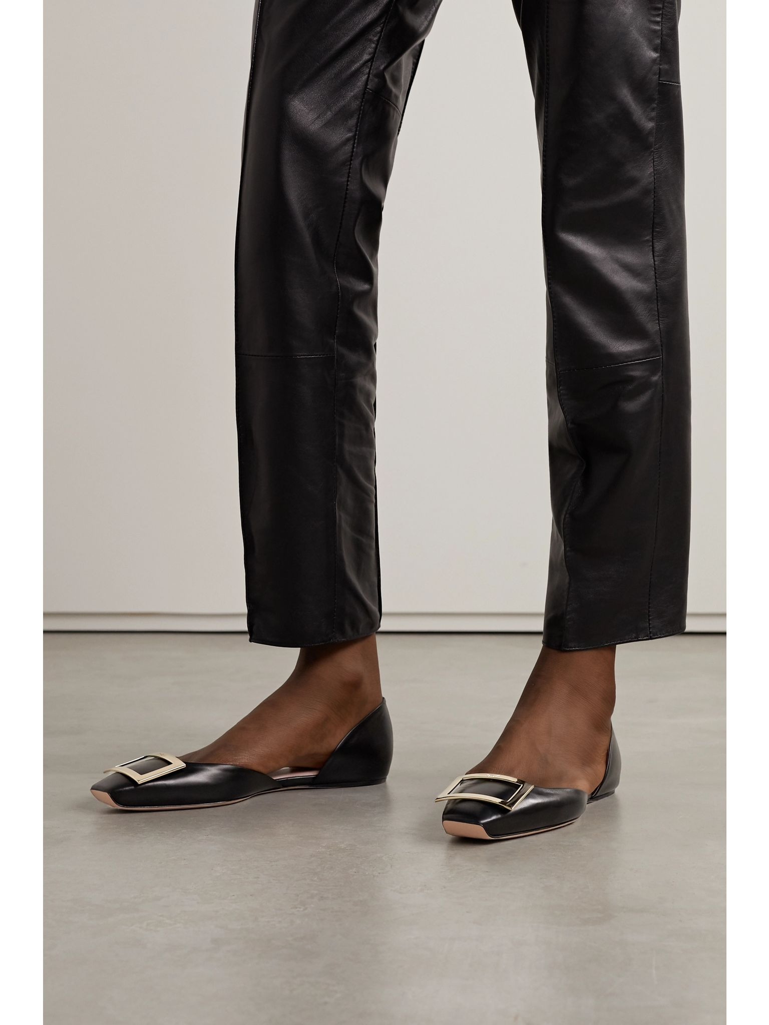 Trompette D'Orsay leather ballet flats Black - 2