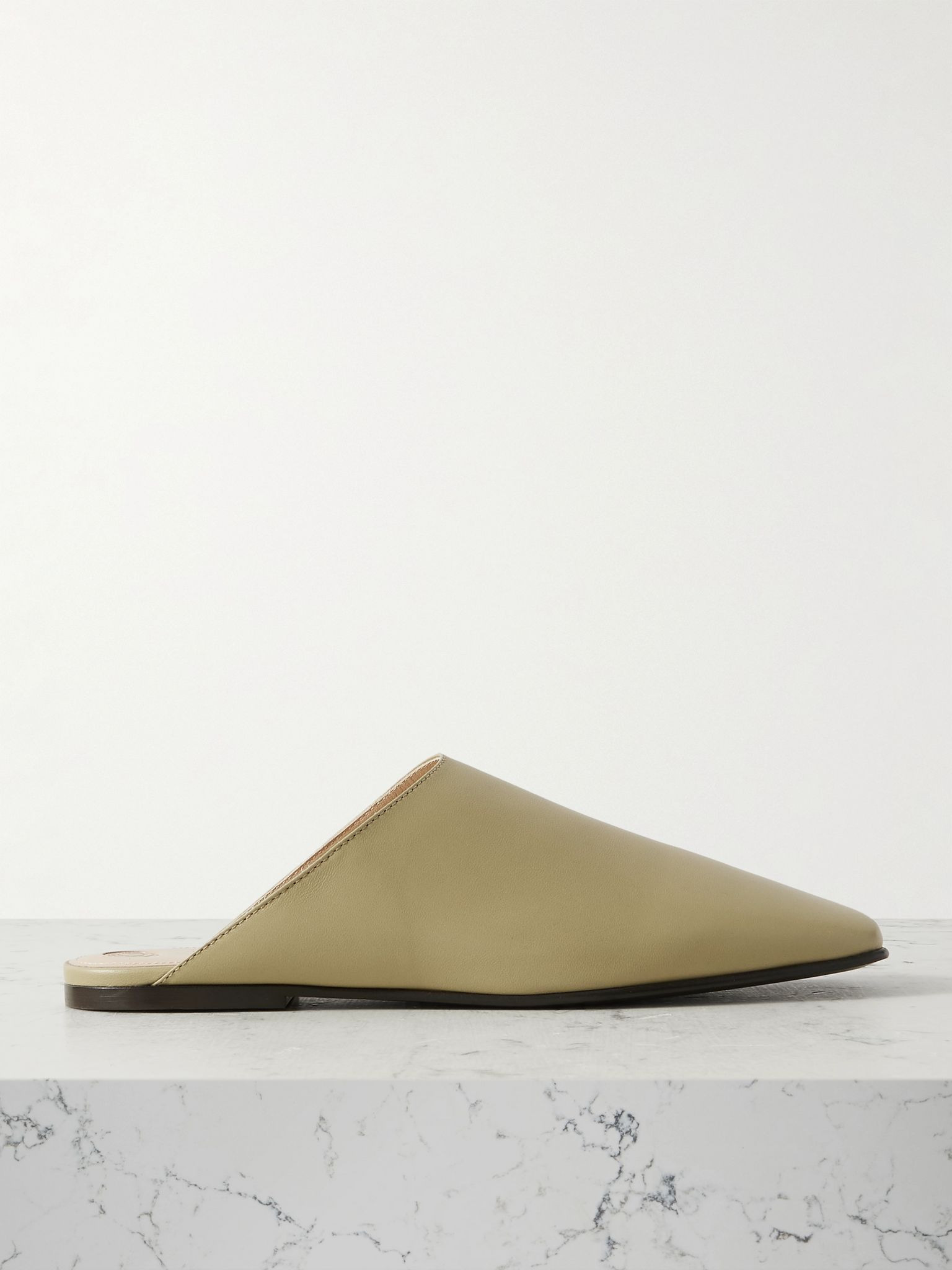 Alba leather slippers Sage green - 1