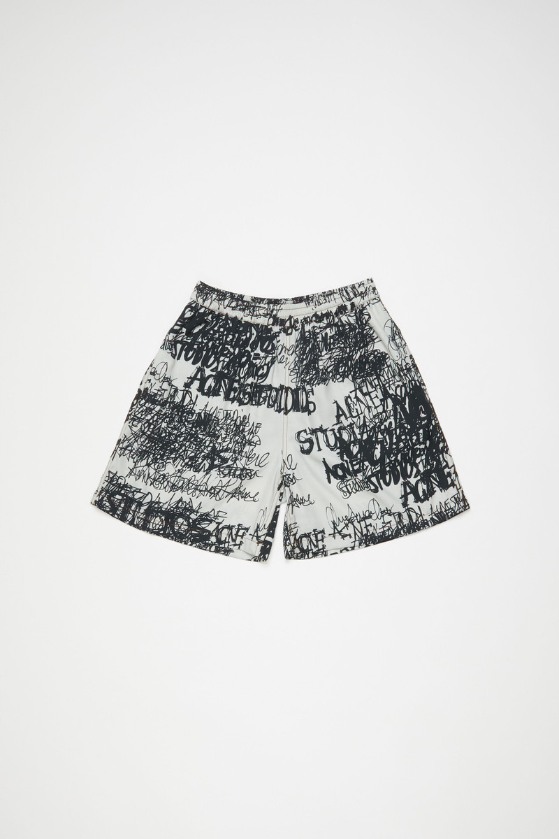 Printed shorts - Light grey/black 1
