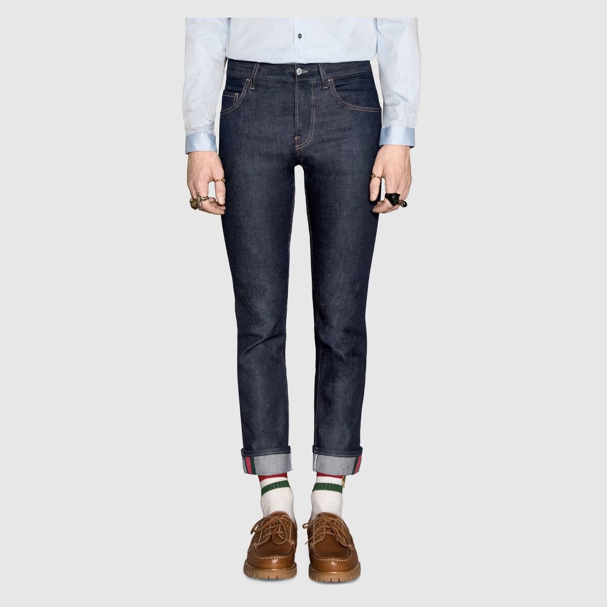 Tapered jeans with Web - 3