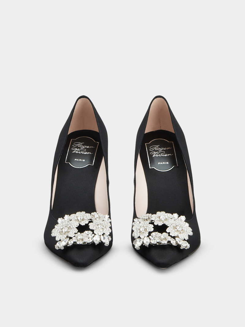 RV Bouquet Strass Buckle Pumps in Satin 7