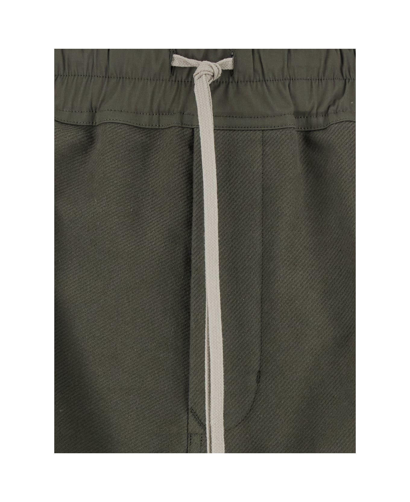 'dietrich' Green Pants With Elastic Waist And Wide Leg In Cotton Man - 3