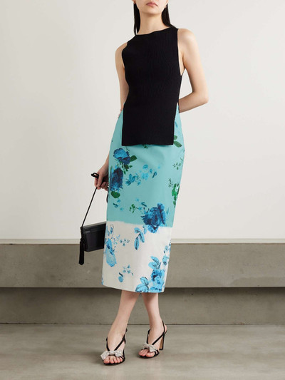 Erdem Floral-print cotton-twill midi skirt outlook
