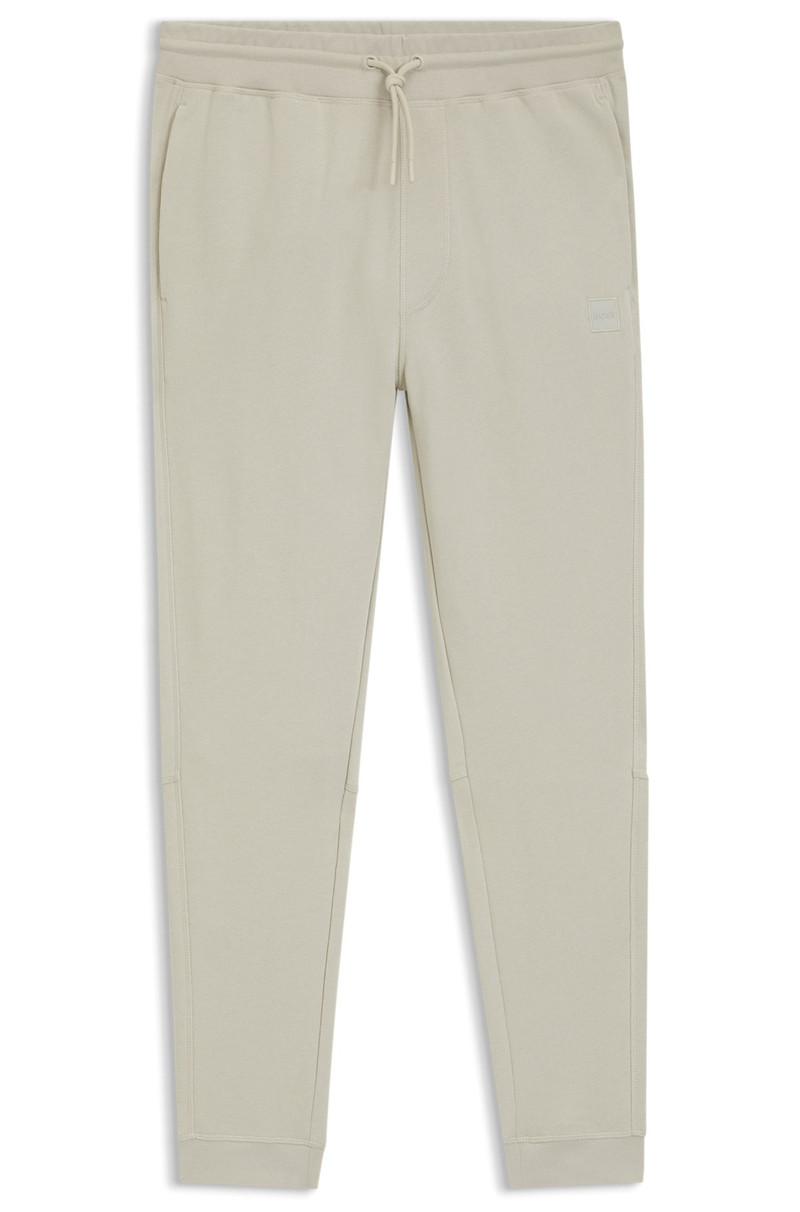 COTTON-TERRY TRACKSUIT BOTTOMS WITH LOGO PATCH - 1
