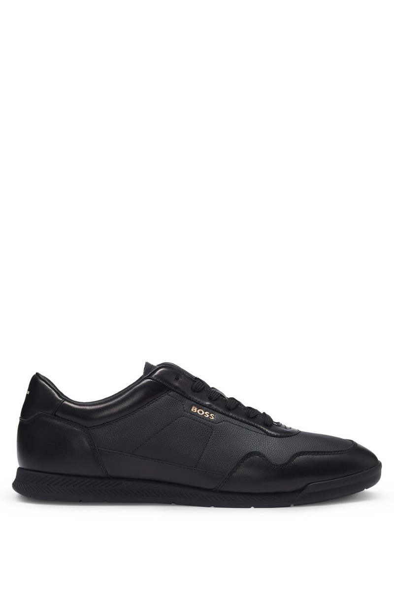 FAUX-LEATHER TRAINERS WITH GOLD-TONE BRANDING 1