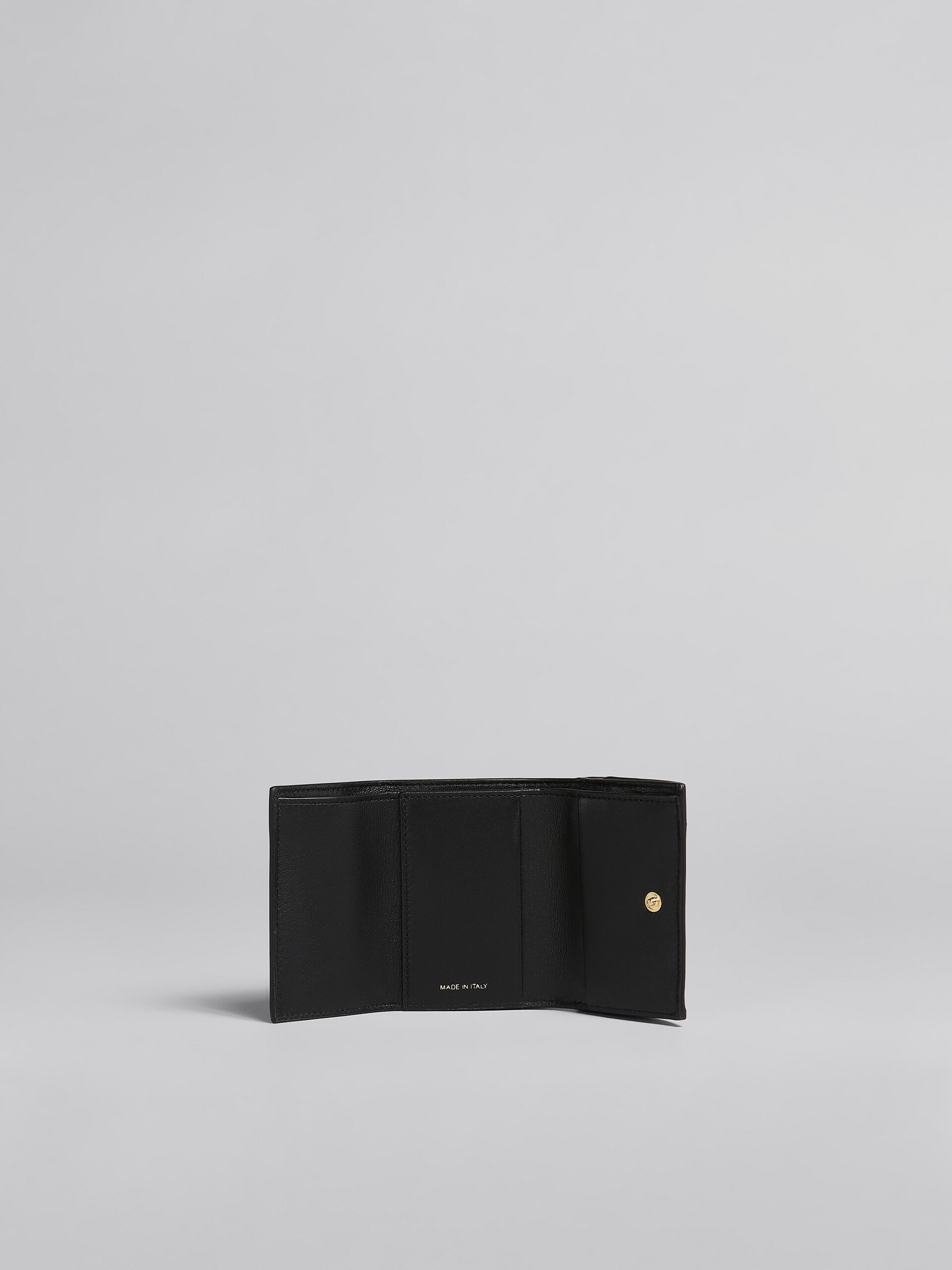 BROWN MULTICOLOUR SAFFIANO LEATHER TRI-FOLD WALLET - 2